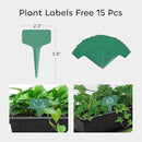 GROWNEER 3 Packs 17 Inches Black Flower Window Box Plastic Vegetable Planters Long Pots with 15 Pcs Plant Labels for Outdoor Indoor Windowsill Patio Garden Home Decor Porch by GreenHaven Gardens