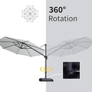 PURPLE LEAF 11 Feet Patio Umbrella with Base Outdoor Cantilever Round Umbrella Aluminum Offset Umbrella with 360-degree Rotation for Garden Deck Pool Patio Light White by GreenHaven Gardens