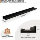 Fun Memories Picture Ledge Shelves Set of 2, 48 Inch Rustic Wall Mounted Floating Shelves with Lip for Home Storage and Décor in Bathroom, Kitchen, Nursery, Bedroom, Living Room, Black by CozyNest Decor