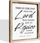 Christian Wooden Wall Sign, Front Door Signs Decor, Home Decor for Porch, Framed Wall Plaque Sign 15 * 11.5 inches, Housewarming Gift, This is the Day that the Lord had Made by CozyNest Decor