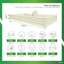 GARDMAX 8x4x1FT Galvanized Raised Garden Bed Kit, Metal Planter Boxes Outdoor with Easy Assembly, Large Garden Bed for Vegetables, Fruits, Flower, Herbs Rectangle Milk White by CozyNest Decor