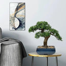 Artificial Bonsai Tree Juniper Faux Plants Indoor Fake Plants Decor with Blue Square Ceramic Pots for Home Table Office Desk Bathroom Shelf Bedroom Living Room Farmhouse Decorations by GreenHaven Gardens