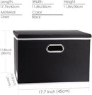 PRANDOM Large Foldable Storage Box with Lid [1-Pack] Fabric Collapsible Storage Bin Organizer Container Basket Cube with Cover for Home Bedroom Closet Office Nursery Black (17.7x11.8x11.8) by TinyTreasures Baby Boutique