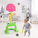Costzon Toddler Basketball Hoop, 3-in-1 Sports Set for Basketball, Baseball & Football, 6 Height Adjustable Basketball Toy Activity Center for Indoor & Outdoor, Best Gift for Kids (Cute Frog) by TinyTreasures Baby Boutique