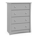 Storkcraft Crescent 4 Drawer Chest (Pebble Gray) – GREENGUARD Gold Certified, Easy-to-Match Chest of Drawers for Nursery and Kids Bedroom, Dresser Organizer for Children’s Bedroom by TinyTreasures Baby Boutique
