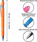 Ballpoint Pen with Stylus Tip, Soft Touch Click Metal Pen, 1.0mm Medium Point, Black Ink, 12 Count(Orange) by TinyTreasures Baby Boutique
