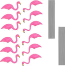 GiftExpress Pink Flamingos Yard Decorations - 12 Pack Small 14" Tall Plastic Flamingo Statue w/Metal Stakes - Lawn Ornaments & Garden Decor for Outdoor Parties by GreenHaven Gardens