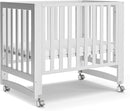 EvoNest Baby Crib, 6 in 1 Convertible Mini Crib with Wheels, 100% New Zealand Solid Wood Growing Bed, 4 Adjustable Mattress Height，White by TinyTreasures Baby Boutique