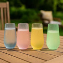 48 Pack Ribbed Ripple Stemless Toasting Glasses, Origami Durable 9 Oz BPA-Free Disposable Plastic Champagne Flutes for Weddings, Bars, Events, and Celebrations (48, Ribbed Color Collection) by CozyNest Decor