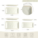 famiware Serving Platter, Rectangular 15.67/14.1/12.6inch Serving Dishes for Entertaining, Microwave Dishwasher Safe, Stoneware Serving Trays for Party, Turkey, Cheese, Ocean Series, Vanilla White by CozyNest Decor