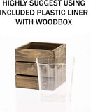 Wooden Planter Box, Rustic Barn Wood with Plastic Liner l Garden Decor l Restaurant and Wedding Decorations l Wedding Bouquets, Table Centerpiece (6x6 Set of 2, Natural) by GreenHaven Gardens