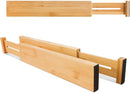 VaeFae Adjustable Bamboo Drawer Dividers, Expandable Drawer Organizer for Kitchen, Bedroom, Bathroom, Dresser and Office, 6-Pack by TinyTreasures Baby Boutique