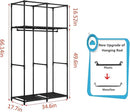 SORCEDAS Portable Wardrobe Closet Storage Organizer Metal Hanging Rack Non-Woven Fabric 34 Inch Coffee (34 Inch, Blue) by CozyNest Decor