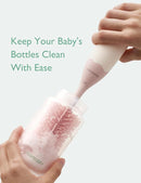 Momcozy Bottle Brush Kit, Innovative Push-Press Design for Better Cleaning - Baby Bottle Cleaner Brush for Baby Bottle, Breast Pumps, Nipples, and More - Can Generate Foam for Better Cleaning, Pink by TinyTreasures Baby Boutique