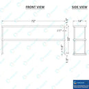 AmGood Double OverShelf Stainless Steel NSF - Many (72" Long x 14" Deep) by CozyNest Decor
