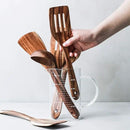 5 Pcs Best Wooden Spoons for Cooking Kitchen Utensils Set Acacia Wood Cooking Spatula Turner Non Toxic Utensil Slotted Serving Spoon Flat Spatulas Set Wooden Utensis Mixing Cooking Spoon Kitchen Tools by CozyNest Decor