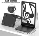 Metal Book Ends 1 Pair for Heavy Books & Shelves - Black Home Decorative Book Shelf Holder Gifts by CozyNest Decor