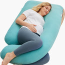 Momcozy U Shaped Pregnancy Pillows with Cotton Removable Cover, 57 Inch Full Body Pillow Maternity Support, Must Have for Pregnant Women, Tiffany Blue by TinyTreasures Baby Boutique