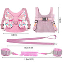 Anti Lost Toddler Harness - Butterfly Baby Leash and Wrist Link with Lock, Child Walking Harness Assistant for Girls, Cute Traction Safety Leash for Kids, Holiday Travel Christmas Gift, Pink by TinyTreasures Baby Boutique