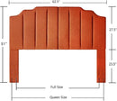 24KF Orange Teddy Fabric Tufted for Queen Upholstered Headboard, Modern Vertical Channel Design Full Headboard with Stepped Silhouette Top Edge,6026-Q-Teddy Orange by CozyNest Decor