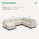HONBAY Corduroy Sectional Sofa with Storage, U Shape Modular Sectional Sofa with Chaise, Modular Couches for Living Room, Beige by CozyNest Decor