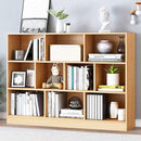 IOTXY Open Shelf Low Bookcase - Wooden 3-Tier Floor Standing Display Cabinet Organizer with Base, 10 Cubes Short Horizontal Bookshelf in Pear Yellow by CozyNest Decor
