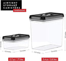DWËLLZA KITCHEN Large Airtight Food Storage Containers - Clear Plastic Bulk Food Pantry & Kitchen Storage Containers for Flour, Sugar and Baking Supplies 4 Pcs. BPA-Free, Keeps Fresh & Dry (Black) by CozyNest Decor