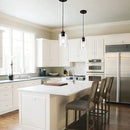 Modern Black Farmhouse Clear Glass Cylinder Pendant Light Fixture,Island Lights for Kitchen,Mini Pendant Lighting for Kitchen Island Decor - 4.75 Inch Shade, 2-58 Inch Cord(1 Pack) by CozyNest Decor
