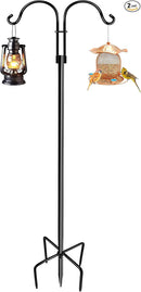 Double Shepherds Hooks for Outdoor (1Pack,76 inch) Heavy Duty Adjustable Bird Feeder Pole Garden Decor Shepherds Hook for Hanging Bird Feeder, Plant Baskets, Hummingbird Feeder for Outside by GreenHaven Gardens