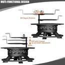 47 Inch Outdoor Fire Pit with 2 Grills, Extra Large BBQ Firepits for Outside, Metal Round Fire pits with Lid&Fire Poker,3 in 1 Wood Burning Outdoor Fireplaces for Backyard,Patio,Bonfire by GreenHaven Gardens