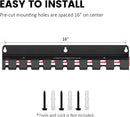 UNITEDPOWER Pry Bar Holder, Lockable Wall Mount Storage Rack Organizer for Workshop, Shed, Garage, Home, Stores up to 10 13 Tools or Extensions by GreenHaven Gardens
