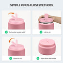 13.5oz Soup Thermo for Hot Food Kids with Buckle Lid Insulated Vacuum Food Jar Wide Mouth Leakproof Stainless Steel Lunch Container- Pink by TinyTreasures Baby Boutique