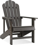 Psilvam Classic Adirondack Chair, Standard-Sized Poly Lumber Fire Pit Chair, 350Lbs Support Weather Resistant Patio Chairs for Garden, Party, Beach(Grey) by GreenHaven Gardens