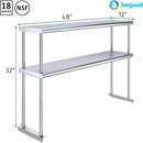 AmGood Double OverShelf Stainless Steel NSF - Many (48" Long x 12" Deep) by CozyNest Decor