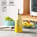 Sweejar Ceramic Olive Oil Dispenser Bottle, Opaque Oil Cruet Protects Oil to Reduce Oxidation, Suitable for Oil, Vinegar, Coffee Syrups & Other Liquids, Pack of 1, 15.5 Fl Oz (Gradient Yellow) by CozyNest Decor
