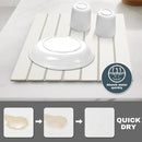 Large Stone Dish Drying Mats for Kitchen Counter, Quick Dry Absorbent Collapsible Dish Drying Mat,Diatomaceous Earth Mats for Dishes Bottles Cups,Match Any Countertop,White 16 * 12inch by CozyNest Decor