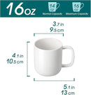 vancasso Porcelain Coffee Mugs Set, 16 oz Ceramic Coffee Cups for Americano Hot Tea Iced Coffee Cold Brew Cocoa Milk Mugs Set of 6, Dishwasher & Microwave Safe, White by CozyNest Decor
