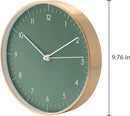 LUUK LIFESTYLE Wall Clock with Silent Movement, Without Ticking, Elegant and Functional Design, Housewarming Gift idea, Decorative, Dark Green and Gold by CozyNest Decor