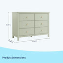 Graco Sasha 6 Drawer Dresser (Sage) – GREENGUARD Gold Certified, Wood Storage for Nursery or Kids’ Room, Safe Interlocking Drawer System & Easy Assembly with Pre-Installed Tracks by TinyTreasures Baby Boutique