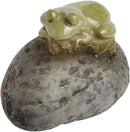Top Collection Miniature Fairy Garden and Terrarium Statue, Sleeping Cute Frog on Stone by GreenHaven Gardens
