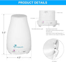 Diffuserlove 2 Pack 200ml Essential Oil Diffuser Ultrasonic Aromatherapy Diffuser Cool Mist Humidifiers with 7 Color LED Lights & Waterless Auto Shut-Off for Home Office Kitchen Bedroom by TinyTreasures Baby Boutique
