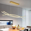 Modern Chandelier, Linear Pendant Light LED Dimmable Hanging Light Fixture, 3000K-6000K with Remote Control (Gold, 47IN) by CozyNest Decor