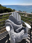 Chunky Knit Blanket Soft Handmade Knitting Throw for Bedroom Sofa Decor Super(Light Gray 40"x60") by CozyNest Decor