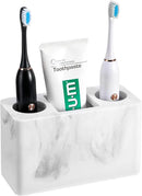 Luxspire Toothbrush Holder, 3 Slots Electric Toothbrush and Toothpaste Holder, Bathroom Countertop Storage Bathroom Accessories Toothbrush Stand for Vanity Counter Organizer Caddy - Gravel White by CozyNest Decor
