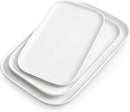 vancasso Stern Serving Platters Set of 3, 11/13/ 15 Inches Rectangular Ceramic Serving Plates, White Serving Trays for Entertaining by CozyNest Decor