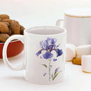 Customized Iris Flower Lover Cup, Custom Name Flower Ceramic Mug, Novelty Flower Themed Accent Cup 11oz 15oz, Personalized Iris Design Coffee Mug, Gift For Girlfriend Women by CozyNest Decor