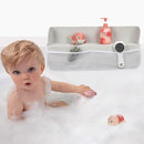 Gray Bathtub Splash Guard with Suction Cups, Waterproof Mesh Toy Organizer for Kids, Bath Toy Storage, Fits Most Tubs, Easy to Clean (Grey) by TinyTreasures Baby Boutique