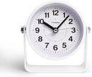 Analog Alarm Clock, Silent Non-Ticking Quartz Movement, Battery-Operated with Snooze & On-Demand Light, Easy to Set Gentle Wake Bedside Desk Clock, Ideal for Home, Travel, Office (White) by CozyNest Decor
