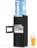 Water Dispenser with Ice Maker Function, Top Loading Hot and Cold Water Cooler for 5 Gallon Bottle - Includes Child Safety Lock - Water Machine for Home, Office, Garage - Black by CozyNest Decor