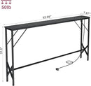 63'' Console Table, Skinny Entryway Table with Fast-Charging Station, Narrow Long Sofa Table, Behind Slim Couch Table for Entrance, Hallway, Living Room Decor ST-BK160-1 by CozyNest Decor